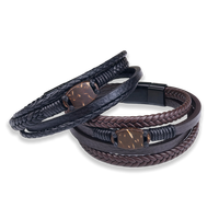 Bracelet intelligent NFC en cuir de coque de noix de coco avec boucle magnétique 13,56 MHz RFID personnalisable OEM/ODM, livraison gratuite, cadeaux de vacances