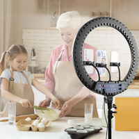 Anneau lumineux FT-21N 72W de haute qualité avec trépied, éclairage photographique circulaire de 21 pouces, lampe à anneau pour selfie, maquillage, TikTok