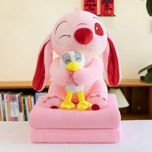 Megan grosir selimut AC gambar kartun imut Stitch mainan mewah Pink biru Lilo Stitch bantal sofa - Product Image 4