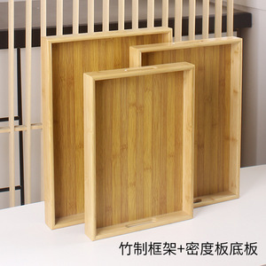 Bamboo <b>Tea</b> <b>Tray</b> Rectangular With Handles Simple Design For Home Hotel Restaurant Use - Product Image 3
