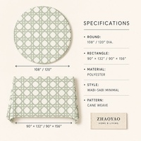 Nappe en cannage tissée en polycoton imprimée, style naturel pour événements d'automne, hôtels et mariages personnalisés
