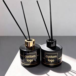 Botellas <span class=keywords><strong>de</strong></span> Vidrio Vacías Redondas <span class=keywords><strong>de</strong></span> 50 ml, 100 ml, 120 ml, 150 ml, 200 ml, Color Negro Brillante, para Difusor <span class=keywords><strong>de</strong></span> Aromas, <span class=keywords><strong>con</strong></span> Varillas <span class=keywords><strong>de</strong></span> Bambú - Product Image 3