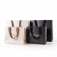 Sacs en papier kraft écologiques et recyclables avec poignées en corde de coton naturel, personnalisables avec logo, pour emballage de luxe de vêtements, expositions et cadeaux