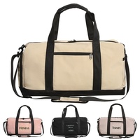 Sac de sport unisexe en jean avec séparation sec/humide, grande capacité, sac de voyage à main, compartiment à chaussures séparé, fermeture éclair extérieure