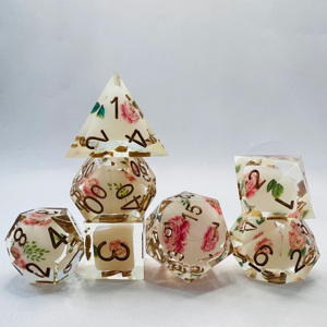 Tùy Chỉnh Handmade 16Mm Nhựa RPG Mờ Đa Diện Dán <span class=keywords><strong>Dnd</strong></span> Vai Trò Chơi Hoa <span class=keywords><strong>Dice</strong></span> Set - Product Image 3
