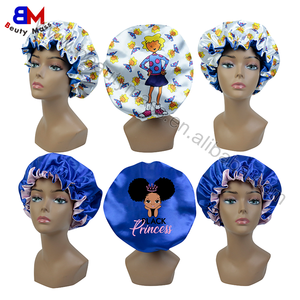 <span class=keywords><strong>Bonnet</strong></span> de Nuit en Satin Soie Personnalisé pour Enfant, Double Épaisseur, Réversible, Motif Personnage de Dessin Animé, en Soie Satinée - Product Image 4