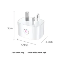 Adaptateur universel Tuya WiFi Prise UK Standard UK Plug Application mobile Commande vocale à distance Prise intelligente sans fil Matériau ignifuge