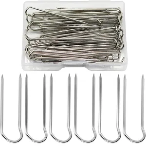 50pcs 45mm Kim Loại U Pin thủ công thẳng Quilting pins cho may vải đính thủ công