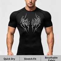 Nouveau style T-shirt de sport à séchage rapide, sous-vêtement de course, couche de base pour la gym, entraînement, respirant, anti-transpiration, élastique et ajusté pour homme