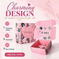 Boîte à vêtements rose, boîte en carton ondulé personnalisée, boîte d'expédition pliable pour vêtements, lingerie, coffret cadeau