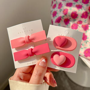 Nuovi Arrivi: Set di Fermagli <span class=keywords><strong>per</strong></span> Capelli Coreani 3D <span class=keywords><strong>per</strong></span> Bambine, Colori Caramella, Graziosi Cuori e Fiori Rosa, Clip a Becco d'Anatra - Product Image 6