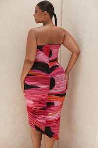 2020 multicolor sin tirantes fruncido vestido Midi Sexy señoras de malla de verano Bodycon vestidos - Product Image 6