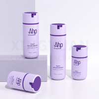 Flacons pompe sans air en plastique PP en forme de sept, personnalisables, 30 ml, 50 ml, pour crème solaire, lotion, sérum, essence, flacon sous vide de luxe pour soins de la peau
