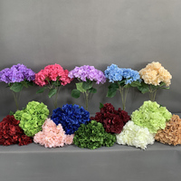 EG-A095 Dekorasi Meja Ruang Tamu Berkualitas Tinggi Bunga Daun Tunggal Pelindung Sinar Matahari Bunga Hydrangea Buatan Sentuhan Asli