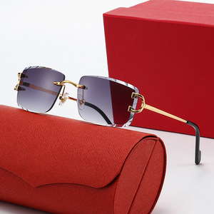 Nuovi Occhiali da Sole Senza Montatura con Taglio a Diamante per <span class=keywords><strong>Uomo</strong></span> e Donna, Occhiali Ottici Decorativi a Forma di C, Alla Moda e Lussuosi - Product Image 3