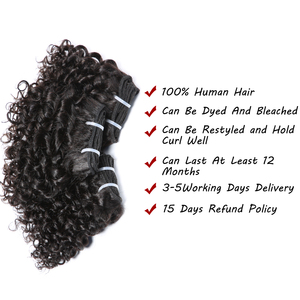 Bó Tóc Người 6Inch Uniky Tóc Quăn Brazil 100% Tóc Nối Chưa Qua Xử Lý - Product Image 6