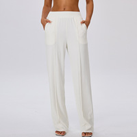 Nouveaux Pantalons de Yoga Femme 2026 – Coupe Ample Unie, Effet Ventre Plat, Amincissant, Rehausseur de Fesses, Séchage Rapide, Jambes Larges, pour Fitness et Yoga