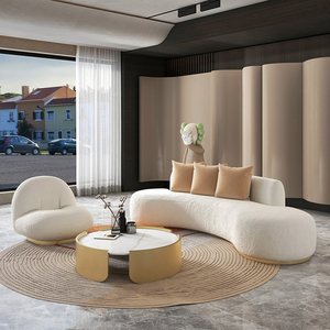 Canapé moderne en tissu personnalisé Meubles de salon incurvés <span class=keywords><strong>Grand</strong></span> canapé 6 places de luxe pour réception - Product Image 3
