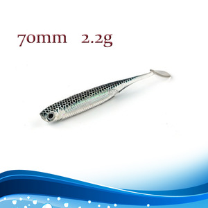 <span class=keywords><strong>Leurre</strong></span> souple de 7 cm et 2,2 g avec queue de pagaie et feuille laser pour jig head, pêche au bar, à la truite, au zander, à la perche, au brochet en eau douce et en eau salée - Product Image 4