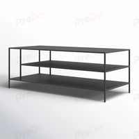Table basse / Table carrée moderne en métal, style européen, structure en fer à trois niveaux, hauteur réglable, mobilier minimaliste pour salon