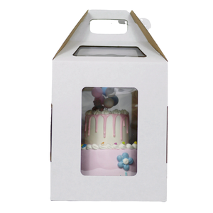 <span class=keywords><strong>Caja</strong></span> <span class=keywords><strong>Alta</strong></span> para Pasteles de Cartón Corrugado con Ventana Transparente para Envasado de Alimentos, Tipo Carpeta de Papel, Superventas - Product Image 4