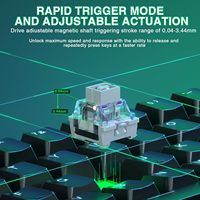 Teclado Gaming Magnético con Cable AULA WIN60 HE, Intercambiable en Caliente, Frecuencia de Sondeo de 8000 Hz, Modo de Activación Ajustable, Disparo Rápido, RGB