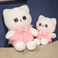 Peluche chat en peluche, design de personnage, importée de Chine, en polyester doux, rembourrage en coton PP, brodée, mignonne, amusante, pour enfants, pour anniversaire