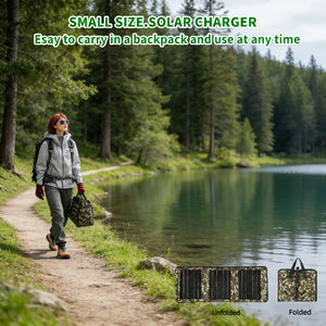 Cargador Solar Compacto y Eficiente de 30W, Negro, 20% de Eficiencia, Diseño Plegable e Impermeable para Mochilas, Aventuras al Aire Libre y Emergencias - Product Image 6