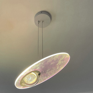 Lámpara de Techo de Diseño Nórdico para Restaurante de Hotel, Estilo Vía Láctea, OVNI, Luna, Ambiente Cobre, para Sala de Exposiciones - Product Image 2