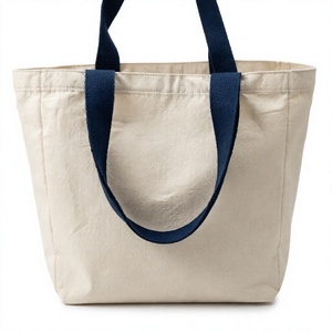 Sac fourre-tout en toile de coton recyclé, réutilisable, avec longue anse en ruban, personnalisable avec logo, idéal pour la plage ou comme cadeau, vente en gros - Product Image 2