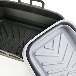 Silicone Baking Air Fryer Mat Liner Tray 21.5x5cm Foldable Oven Safe Dishwasher Safe For Baking Pastry Tools - Product Image 1