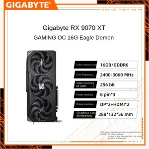 การ์ดจอ Gv-r9070xtgaming Oc-16gd สำหรับเดสก์ท็อป Pcie 5.0 Gddr6 ระบายความร้อนด้วยพัดลม 2520mhz 20gbps รุ่นใหม่ Gv-r9070xtgaming Oc-16gd ระบบระบายความร้อนขั้นสูง - Product Image 3