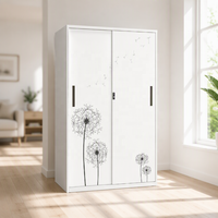 Armoires métalliques de haute qualité avec options de portes coulissantes imprimées et personnalisables pour la chambre à coucher