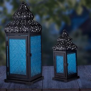 Hot Sale Handmade Metal & Colored Glass <b>Moroccan</b> Style Lantern Restaurant Wedding Home <b>Decoration</b> - Product Image 2