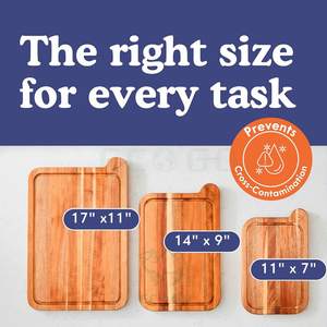 ECO GO Juego de Tablas de Cortar de Madera de Acacia de Buena Calidad, No Tóxicas, 100% Ecológicas, Certificadas por FSC, con Aceite Mineral Gratis - Product Image 4