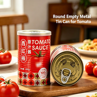 Boîte en fer blanc ronde rouge 73mm*113mm de qualité alimentaire avec couvercle à vis facile à ouvrir, personnalisable pour boissons et tomates