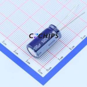 Condensador Electrolítico de Aluminio de Montaje Pasante ERG1KM101G20OT, Componente de Montaje Pasante (THT), D10xL20mm 100uF 20% 100V 5mm - Product Image 1