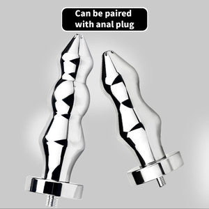 Ensemble de dispositifs de chasteté masculine FRRK avec plug anal métallique amovible, cage en silicone, jouet sexuel <span class=keywords><strong>extrême</strong></span> pour hommes SM - Product Image 5