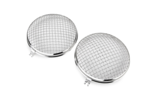 Griglie Protettive per Fari in Acciaio Inox Compatibili con VW Maggiolino Tipo 1 e Furgone Tipo 2 1968-1979, Protezione Fari - Product Image 1