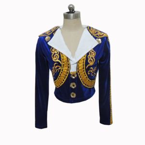 Herren Ballett Tunika New Royal Blue Velvet Langarm Herren Tanz jacke Kostüm Jungen Chiffon Shirt Prinz Ballett Tanz Tunika - Product Image 1