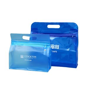 Custom Logo PVC Cosmetic Bag with Zipper and Handle, Waterproof Custom logo Transparent Bag for Promotional <b>Gift</b> Beach Bag - Product Image 2