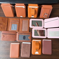 Dompet Kartu Magnetik Gift Bank untuk iPhone 17 16 15 14 13, Tempat Kartu HP Kulit PU, Logo Custom, Grosir