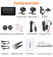 Dashcam moto Wi-Fi Carplay 5 pouces avec écran tactile IPS double objectif résolution 2K DVR