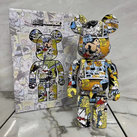 Vente en gros d'usine : Figurine Bearbrick 400% en ABS, emballage en boîte colorée, objet de collection en plastique