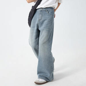 <span class=keywords><strong>Jeans</strong></span> da <span class=keywords><strong>Uomo</strong></span> Personalizzati in Denim Stile Streetstyle Oversize Unisex a Zampa d'Elefante Larghi e Comodi Pantaloni <span class=keywords><strong>Jeans</strong></span> da <span class=keywords><strong>Uomo</strong></span> <span class=keywords><strong>Blu</strong></span> a Gamba Larga e Taglio Dritto - Product Image 2