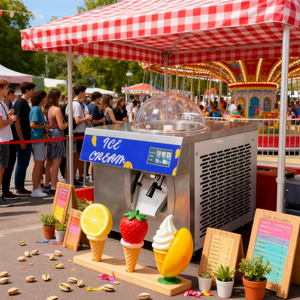 24L/h dọc trái cây Ice Cream Maker Artisan Gelato Máy làm kem máy liên tục khuấy hàng loạt tủ đông - Product Image 1