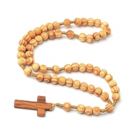 Vente en gros de perles en bois, croix collier chapelet religieux pour perles de prière Promotion chapelet gothique perles rondes chapelet religieux