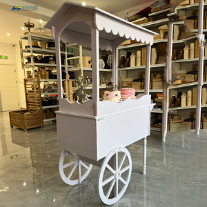 Customized Wooden Candy <strong>Cart</strong> With Wheels for Wedding Children Wood Display Racks <strong>Sweet</strong> bar Cake Party Decoration - Product Image 5