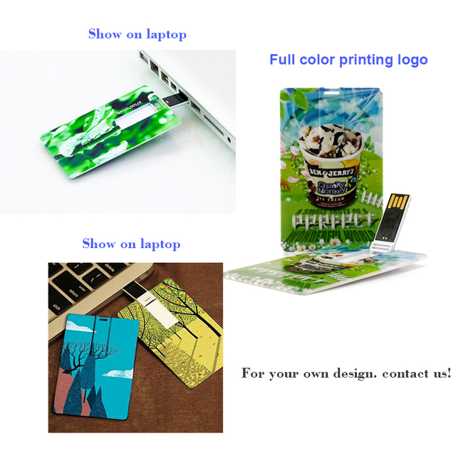 Logo Printed Card Shape Usb Memory Stick 16gb 32gb Business Usb Card 64gb Usb Flash Drive 8gb