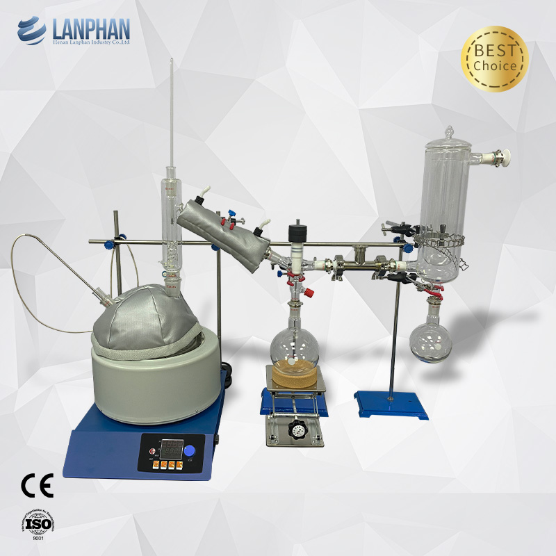 Chất Lượng Cao 5L Kính Chân Không Chưng Cất Tinh Dầu Phòng Thí Nghiệm Đường Dẫn Ngắn Distillator Máy Fractional Kit Hệ Thống Để Bán